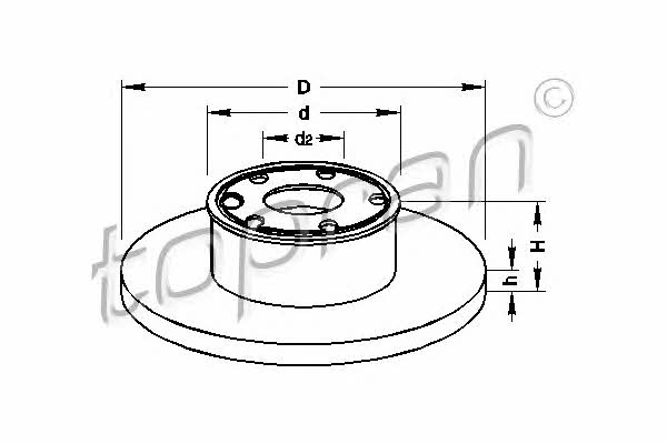 Topran 104 088 Unventilated front brake disc 104088