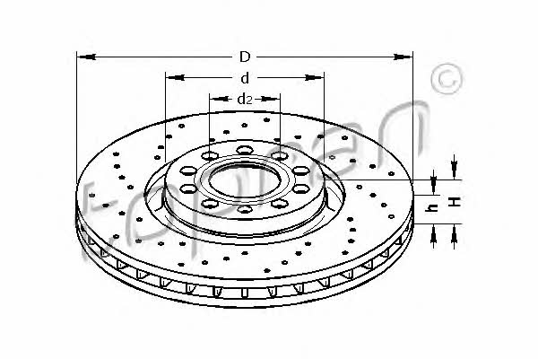 Topran 110 310 Front brake disc ventilated 110310