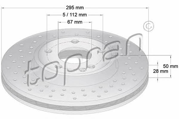 Topran 408 555 Front brake disc ventilated 408555