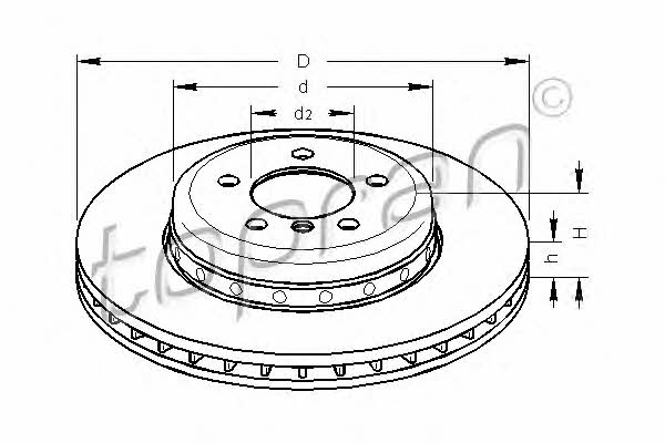Topran 501 189 Front brake disc ventilated 501189