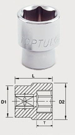 BAEA0808 Toptul 1/4 "hexagonal head 8 mm