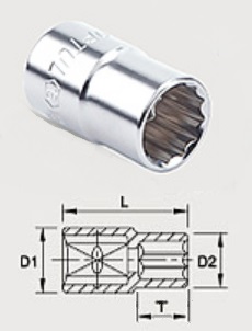 BAEB1613 Toptul 1/2 "12-sided head 13 mm
