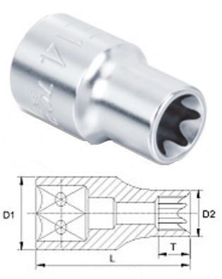 BAED0810 Toptul 1/4 "TORX socket head E10