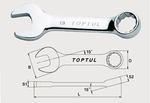 AAAF0808 Toptul Combination wrench 8 mm