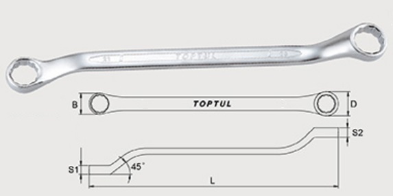 Toptul AAEH0809 Ring key AAEH0809