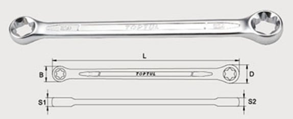 AAEE1012 Toptul Open-end wrench E10xE12