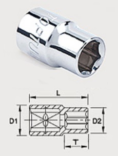 BAEA1207 Toptul 3/8 "hexagonal head 7 mm