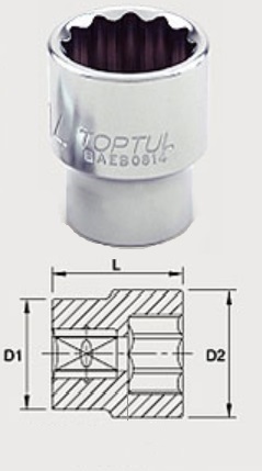 BAEB0811 Toptul 1/4 "12-sided head 11 mm