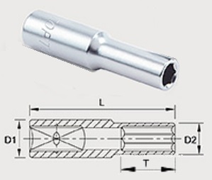 BAEE0807 Toptul 1/4 "hexagonal head 7 mm