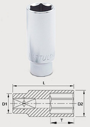 BAEE0812 Toptul 1/4 "hexagonal head 12 mm