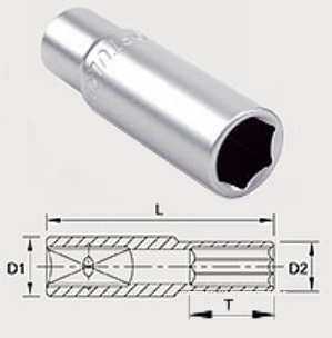 BAEE1206 Toptul 3/8 "hexagonal head 6 mm