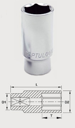 BAEE1212 Toptul 3/8 "hexagonal head 12 mm
