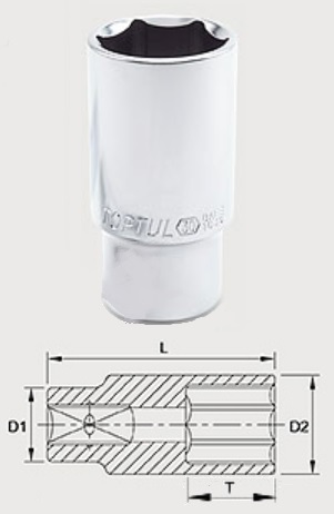 BAEE1615 Toptul 1/2 "hexagonal head 15 mm
