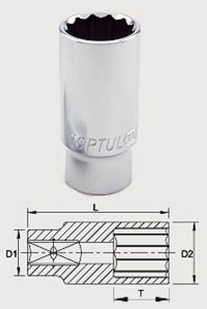 BAEF1216 Toptul 3/8 "12-sided head 16 mm