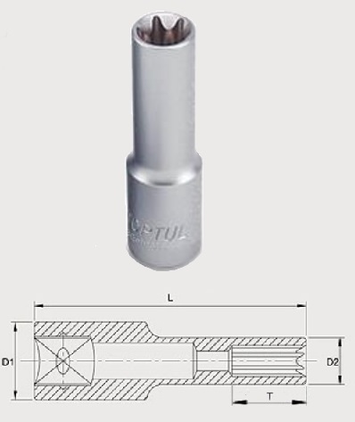 BAEH1618 Toptul TORX socket head E18, 1/2