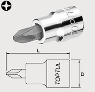 BCAA12P3 Toptul 3/8 "PH3 head