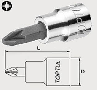 BCBA12P2 Toptul 3/8 "PZ2 Head