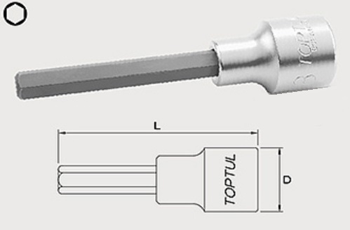 BCEA1608 Toptul 1/2 "Head with HEX nozzle 8 mm