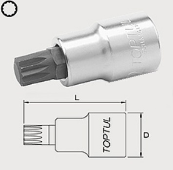 BCHA1206 Toptul 3/8 "head with nozzle SPLINE M6