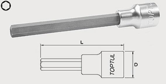 BCIA1606 Toptul 1/2 "Head with HEX nozzle 6 mm