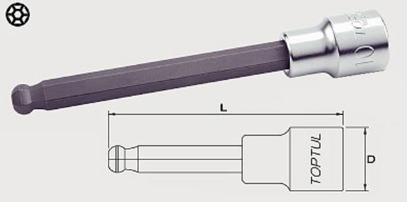 BCSA1610 Toptul 1/2 "Head with HEX nozzle 10 mm