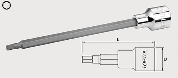 BCTA1605 Toptul 1/2 "Head with HEX nozzle 5 mm
