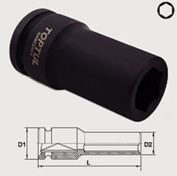 KABE2424 Toptul 3/4 "hexagonal impact head 24 mm