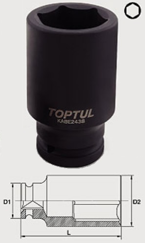KABE2433 Toptul 3/4 "hexagonal impact head 33 mm