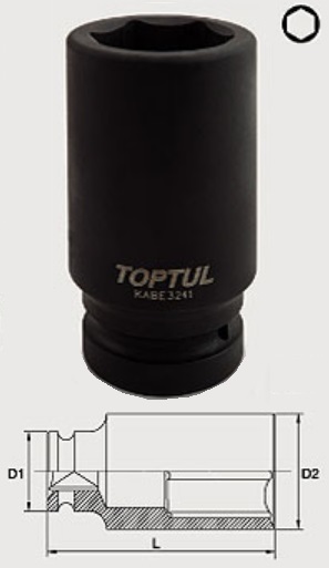 KABE3236 Toptul Impact head 6-sided 36 mm, 1"