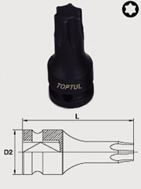 KADA1660 Toptul 1/2 "TORX impact head T60