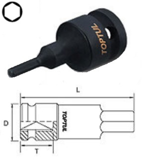KADH1605 Toptul 1/2 "HEX 5mm impact head