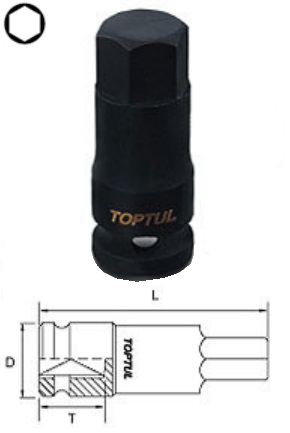 KADH1612 Toptul 1/2 "HEX impact head 12 mm
