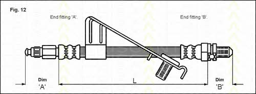 Flexible brake line Mazda 121: 815016128 Triscan Brake Hose