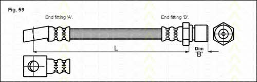 Flexible brake line Opel Corsa A: 815024111 Triscan Brake Hose