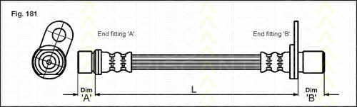 Flexible brake line Toyota Carina E: 815013226 Triscan Brake Hose