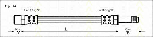 Flexible brake pipe Mercedes Sprinter: 815023110 Triscan Brake Hose