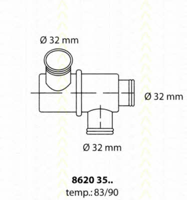 Triscan 8620 3583 Thermostat, coolant 86203583