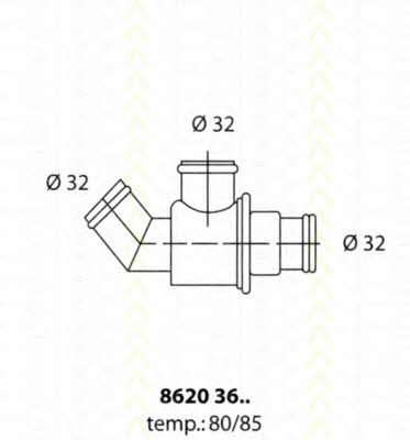 Triscan 8620 3680 Thermostat, coolant 86203680