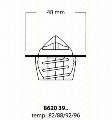 Triscan 8620 3982 Thermostat, coolant 86203982