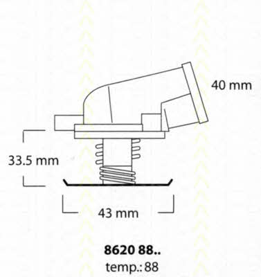 Triscan 8620 8888 Thermostat, coolant 86208888