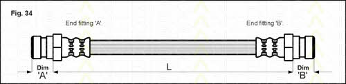 Brake spare parts Fiat Cinquecento: 815015210 Triscan Brake Hose