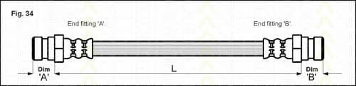 Flexible brake hose Peugeot: 815028220 Triscan Brake Hose