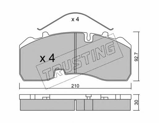 Trusting 611.0 Brake shoe set 6110