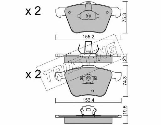 Trusting 615.0 Brake shoe set 6150