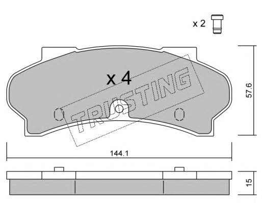 Trusting 019.0 Brake Pad Set, disc brake 0190