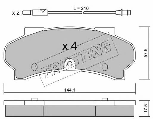 Trusting 019.1 Brake Pad Set, disc brake 0191