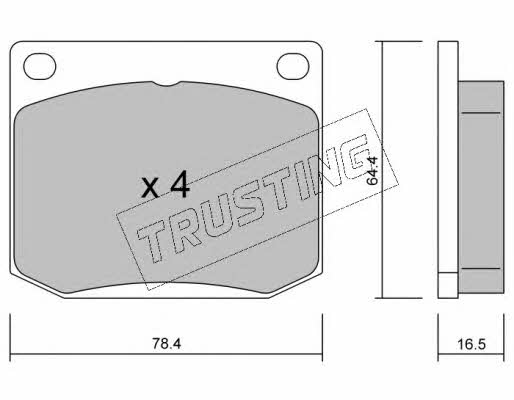 Trusting 020.0 Brake Pad Set, disc brake 0200