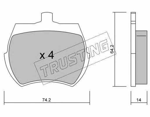 Trusting 021.0 Brake Pad Set, disc brake 0210