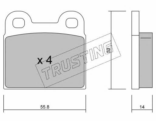 Trusting 002.0 Brake Pad Set, disc brake 0020