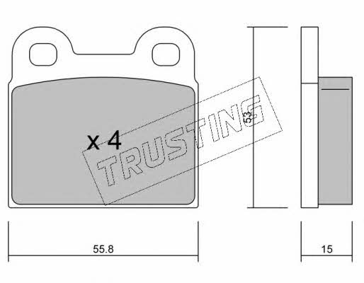 Trusting 002.1 Brake Pad Set, disc brake 0021